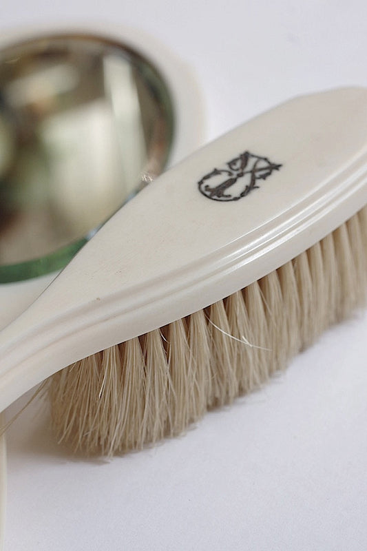 miroir+brosse antique アンティーク鏡 ブラシ .FR a l'epoque