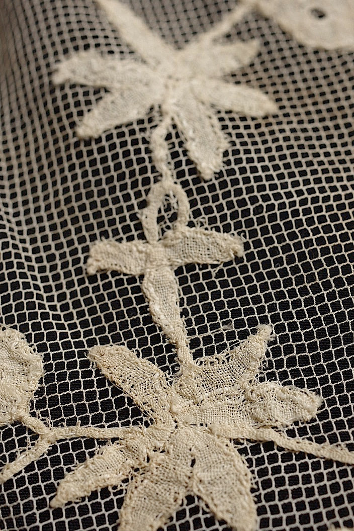 dentelle antique アンティークレース ベール2枚 .FR a l'epoque