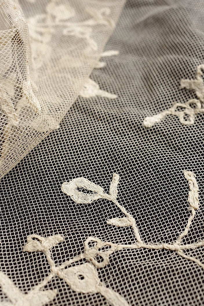 dentelle antique アンティークレース ベール2枚 .FR a l'epoque