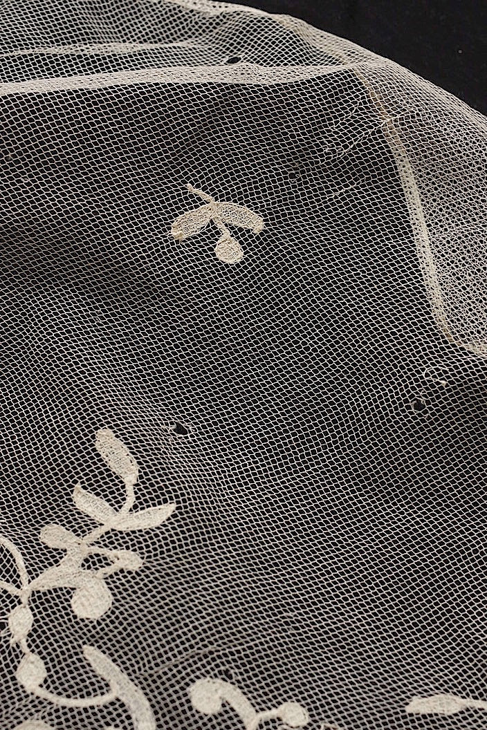 dentelle antique アンティークレース ベール2枚 .FR a l'epoque