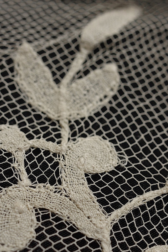 dentelle antique アンティークレース ベール2枚 .FR a l'epoque
