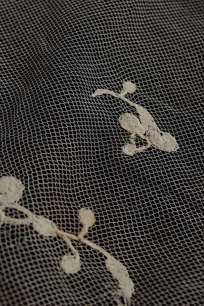 dentelle antique アンティークレース ベール2枚 .FR a l'epoque