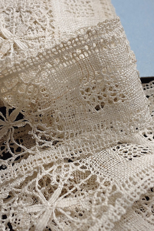 dentelle antique アンティークレース ボビンレース par 2m .FR a l'epoque