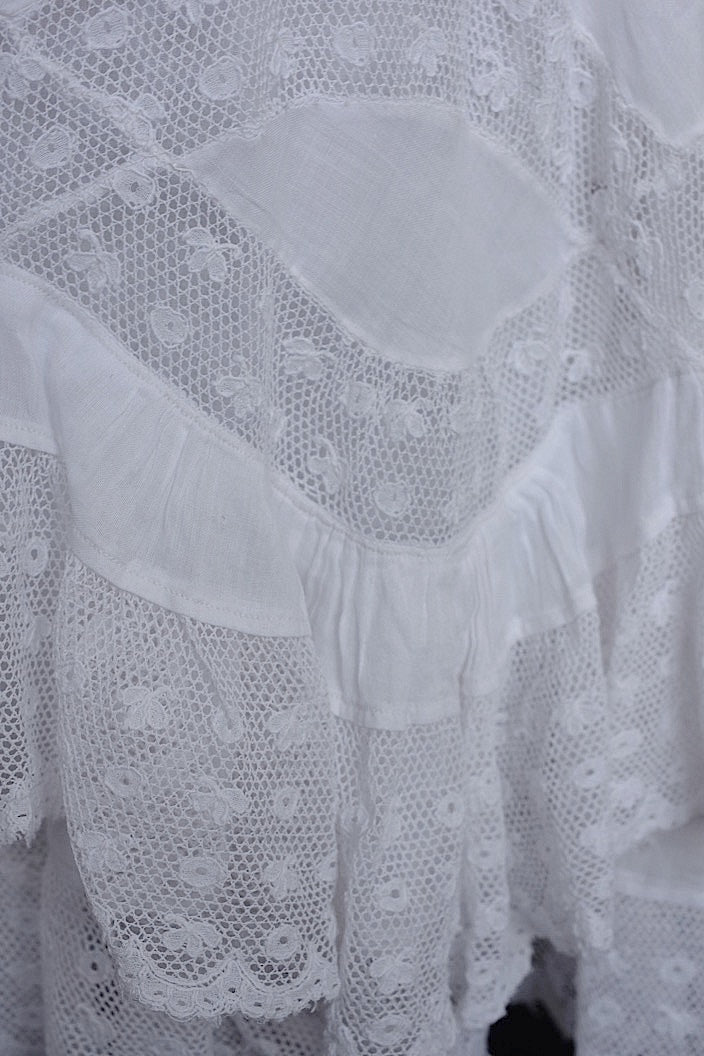 vêtement antique antique cotton lace skirt 3