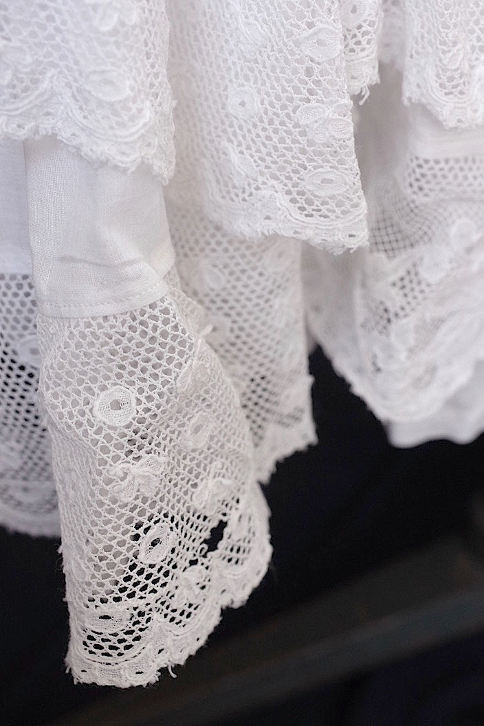 vêtement antique antique cotton lace skirt 3