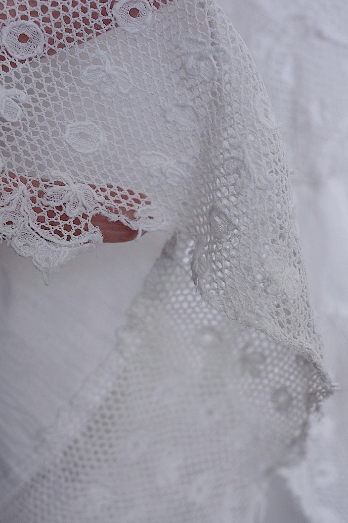 vêtement antique antique cotton lace skirt 3