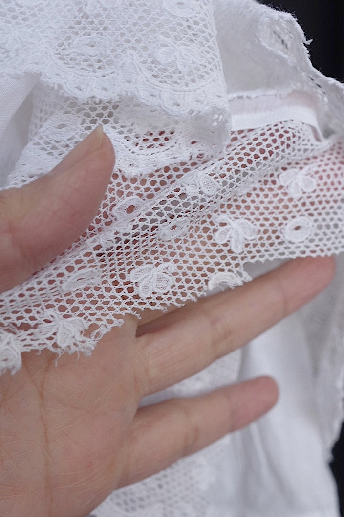 vêtement antique antique cotton lace skirt 3