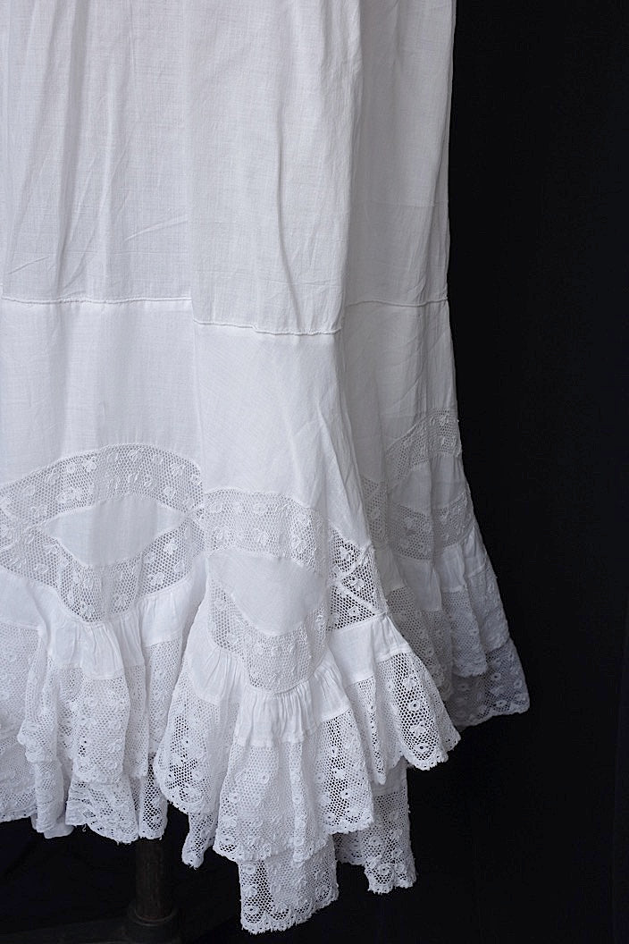 vêtement antique antique cotton lace skirt 3