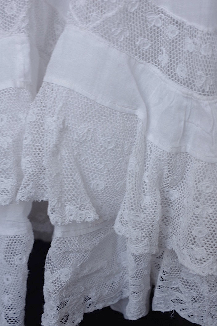 vêtement antique antique cotton lace skirt 3