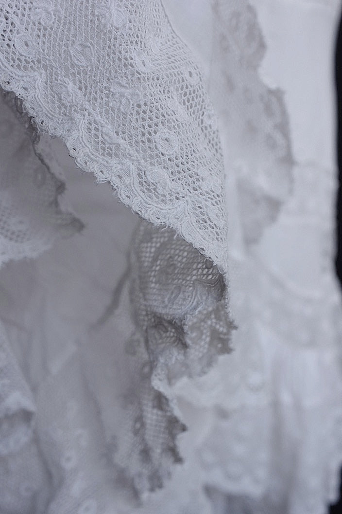vêtement antique antique cotton lace skirt 3