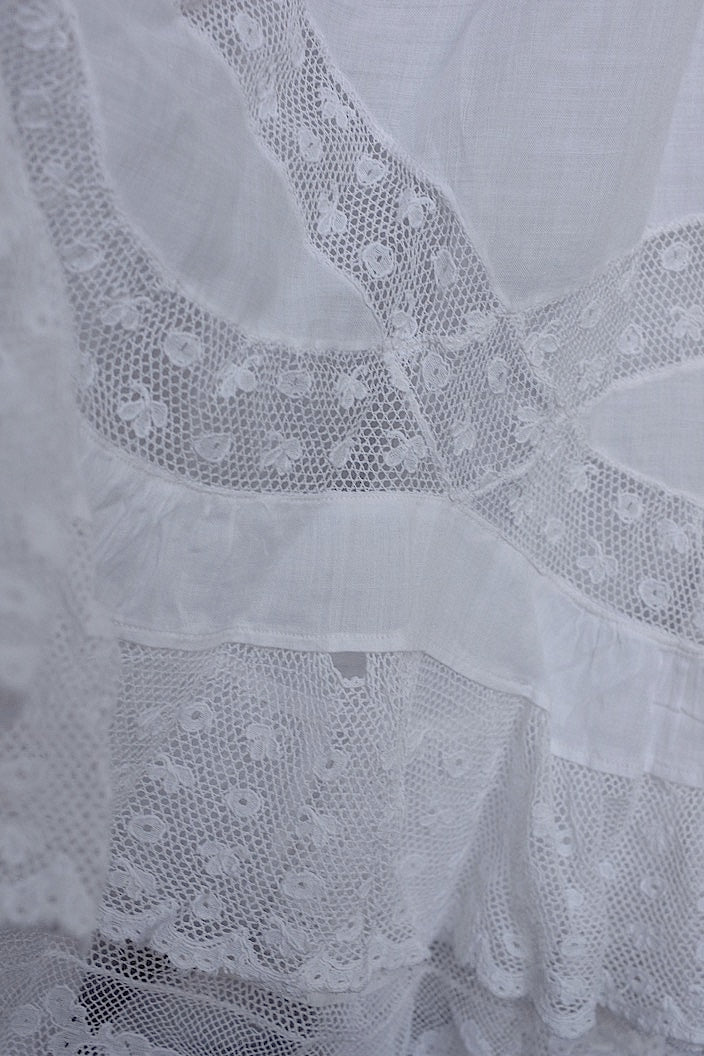 vêtement antique antique cotton lace skirt 3