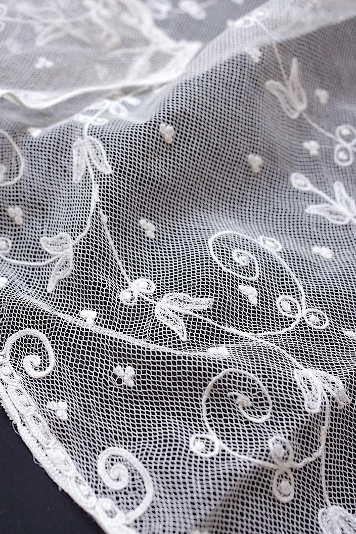 dentelle antique アンティークレースレース 端切れ2枚 素材用