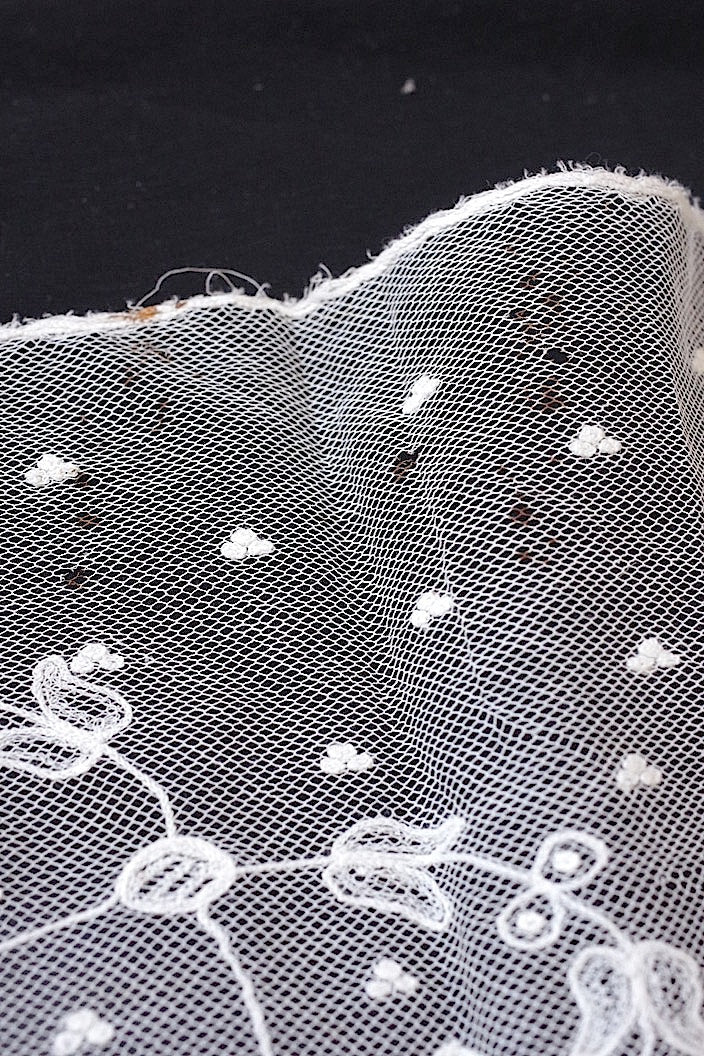 dentelle antique アンティークレースレース 端切れ2枚 素材用