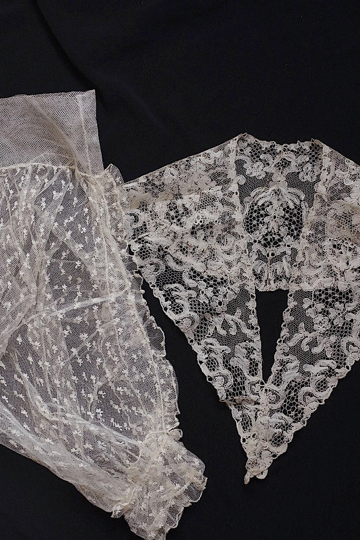 dentelle antique antique lace sleeve collar