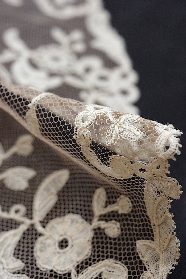 dentelle antique アンティークレース アプリカッションアングレテール ベール