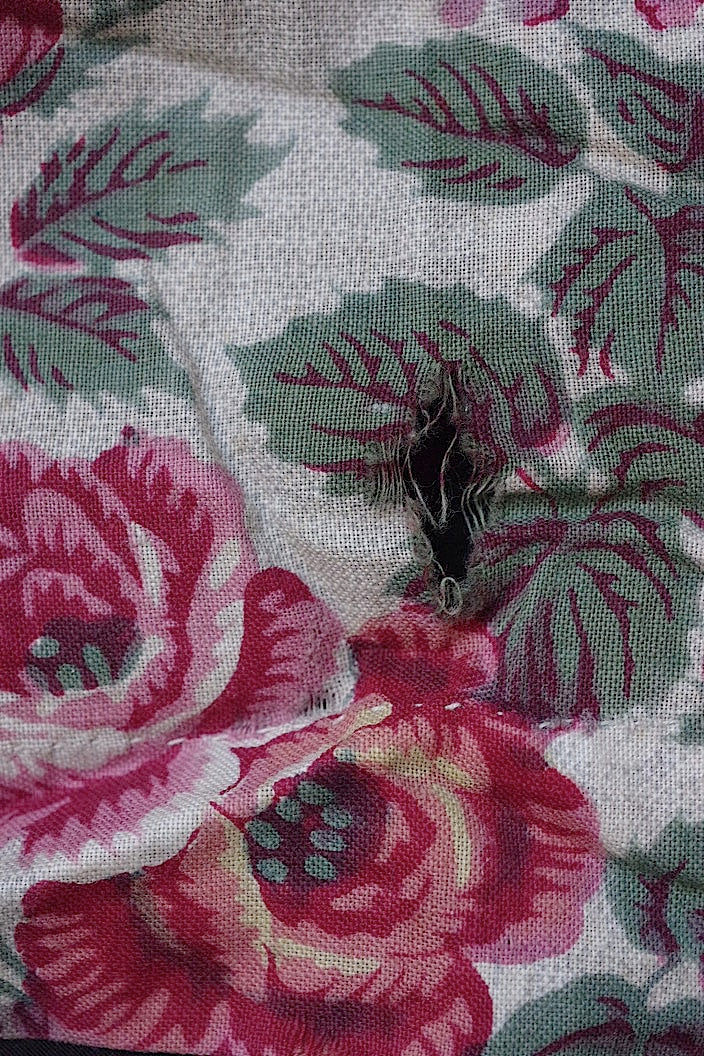 tissu antique アンティーク生地ハギレ 花柄 4-4