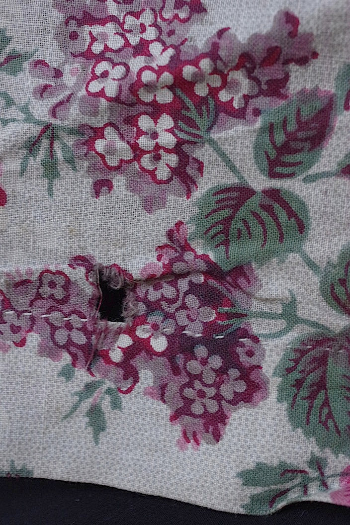 tissu antique アンティーク生地ハギレ 花柄 4-4