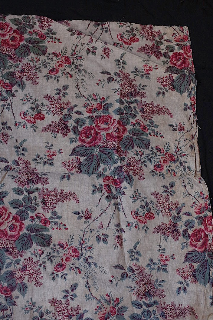 tissu antique アンティーク生地ハギレ 花柄 4-4