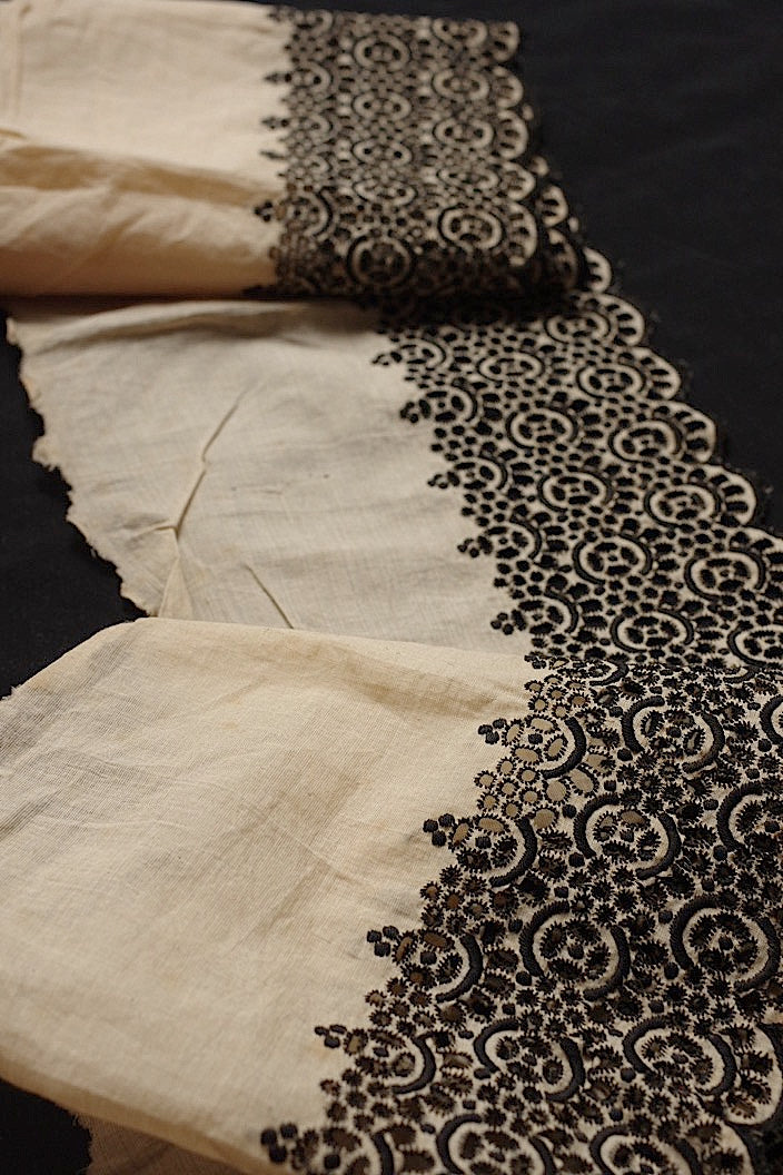 dentelle antique アンティークレース 刺繍スカラップ 192cm