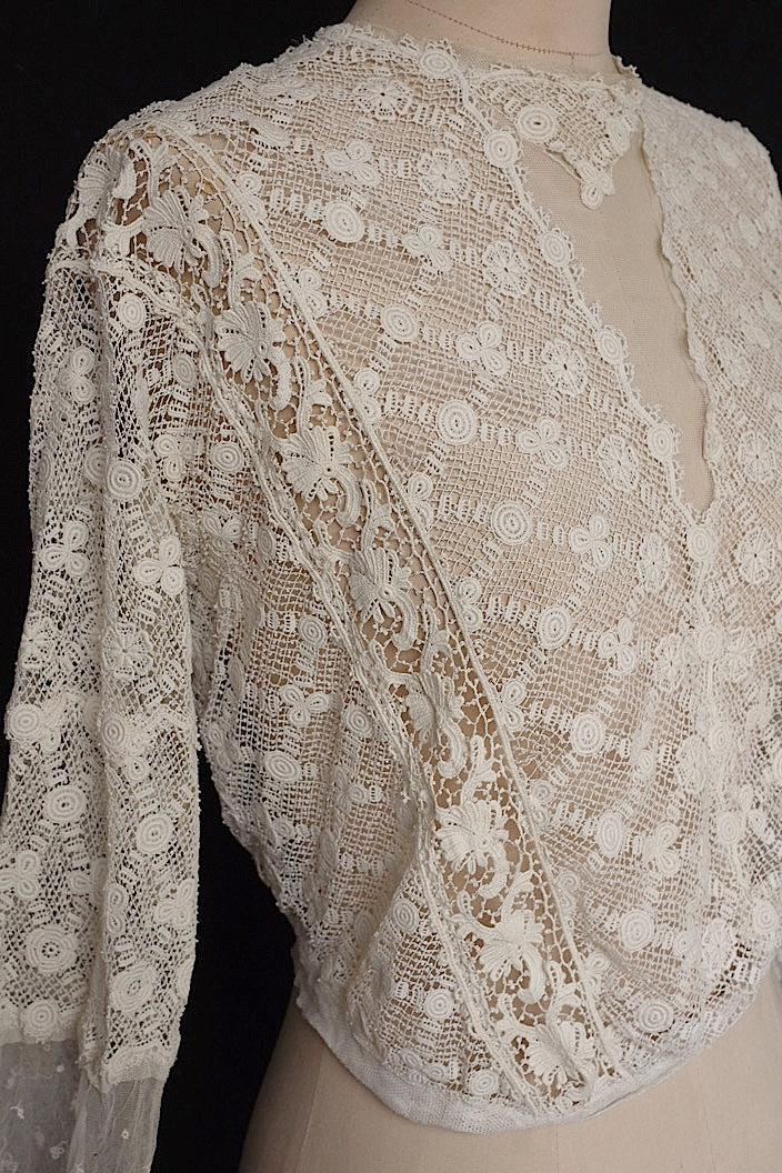 vêtement antique アンティークレースブラウス 羽織 素材補修用 lot