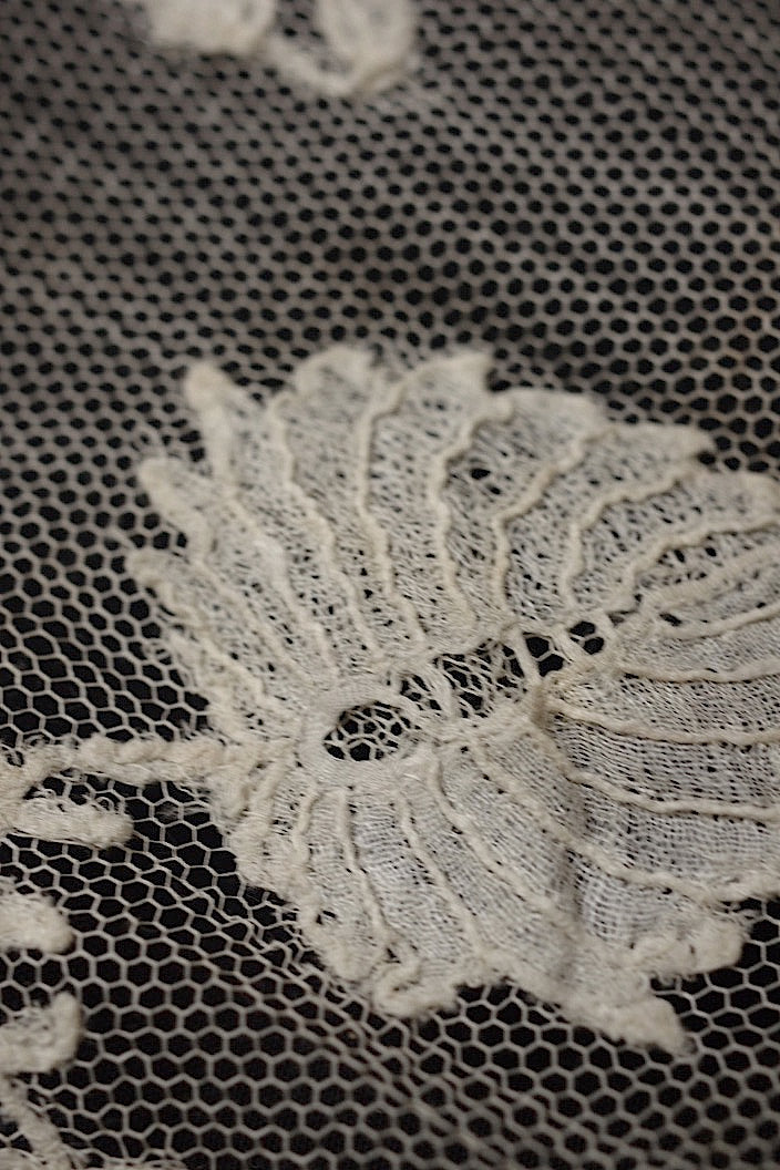 dentelle antique アンティークレース アプリカッションアングレテール 187cm .FR a l'epoque