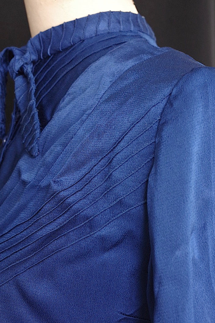 vêtement vintage ヴィンテージブラウス ブルー .FR a l'epoque