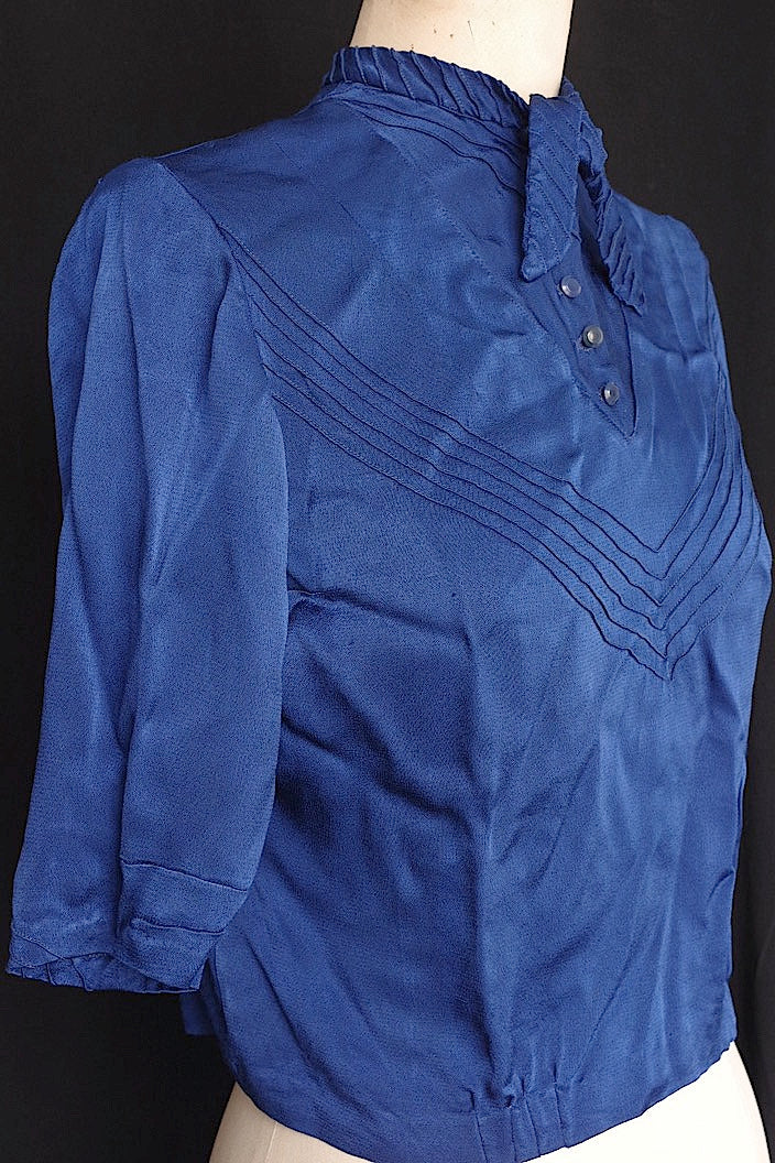 vêtement vintage ヴィンテージブラウス ブルー .FR a l'epoque