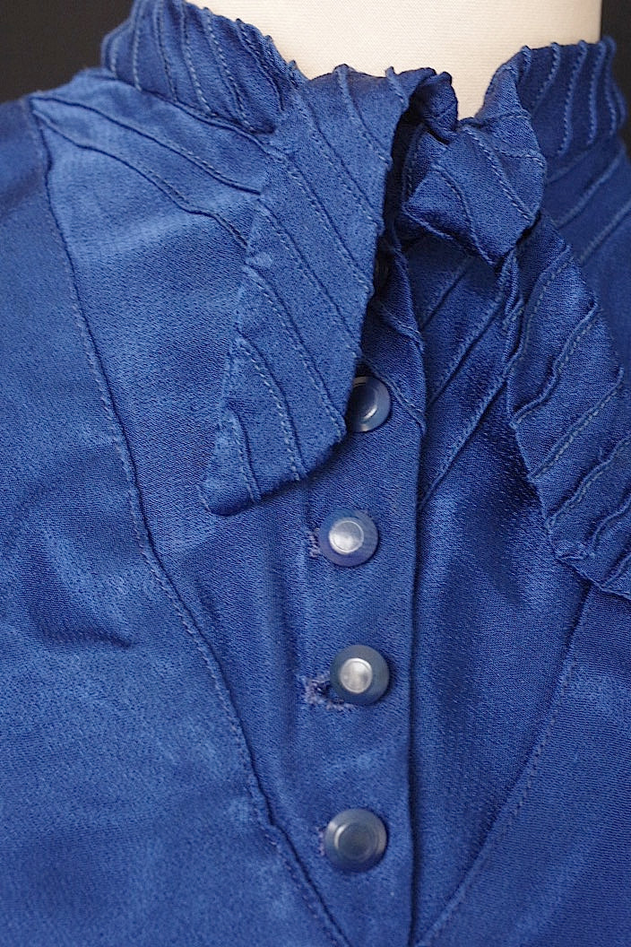 vêtement vintage ヴィンテージブラウス ブルー .FR a l'epoque
