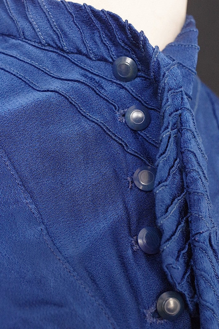 vêtement vintage ヴィンテージブラウス ブルー .FR a l'epoque