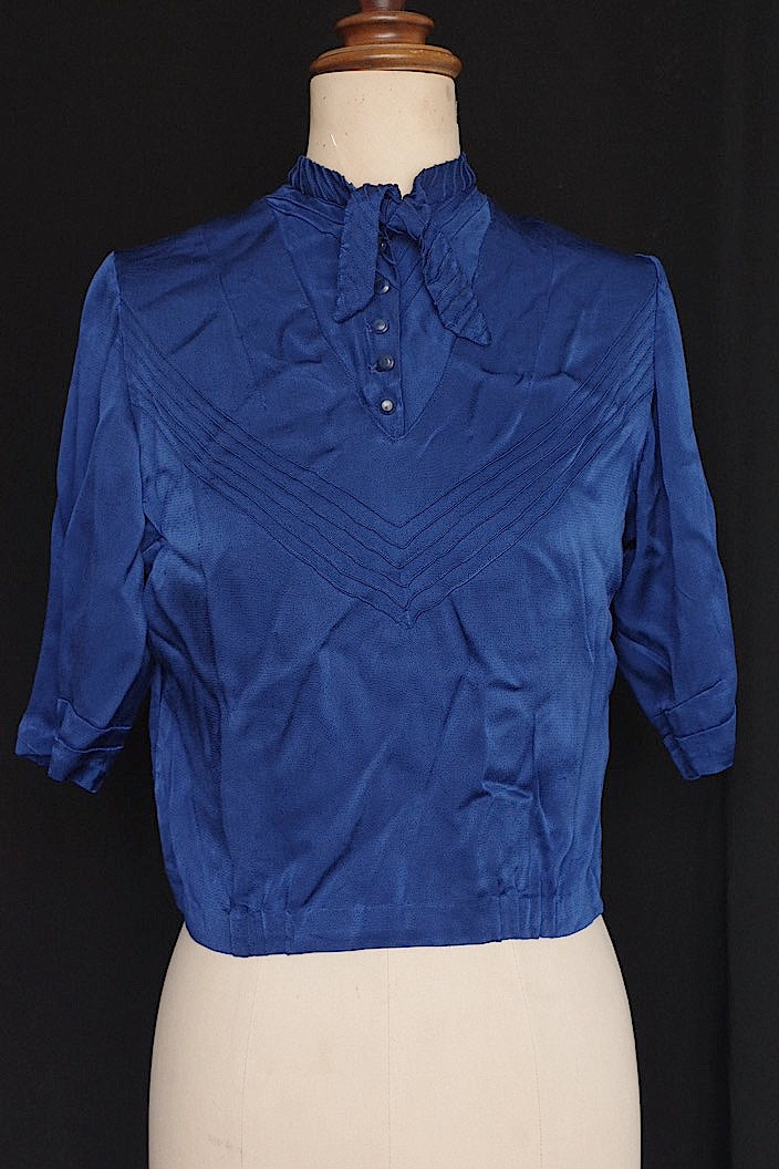 vêtement vintage ヴィンテージブラウス ブルー .FR a l'epoque