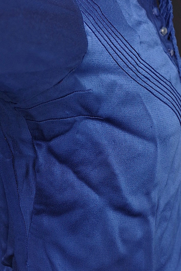 vêtement vintage ヴィンテージブラウス ブルー .FR a l'epoque