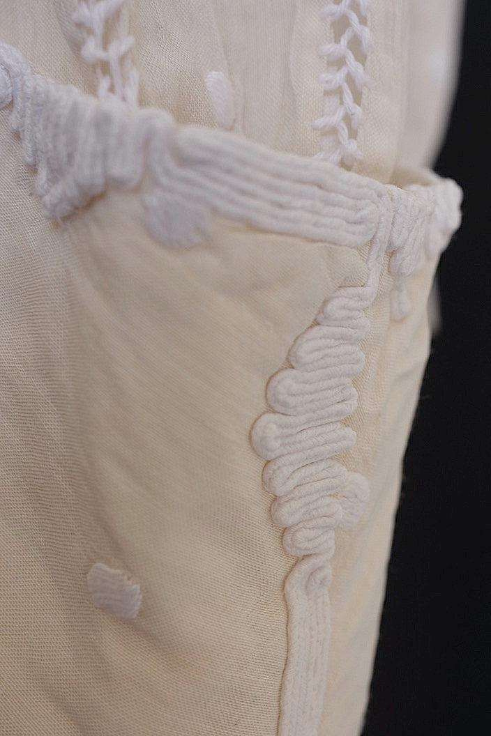 vêtement antique アンティークレースブラウス ポワン刺繍
