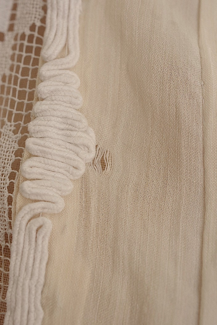 vêtement antique アンティークレースブラウス ポワン刺繍