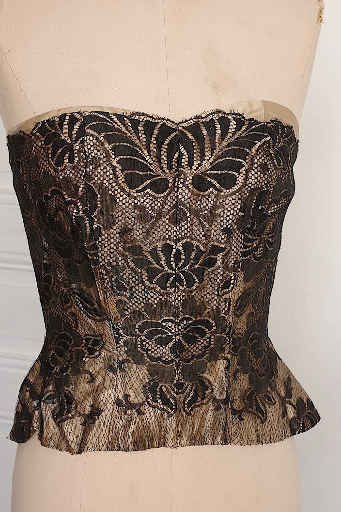 dentelle antique アンティークレース シャンティイレース+ビスティエ .FR a l'epoque