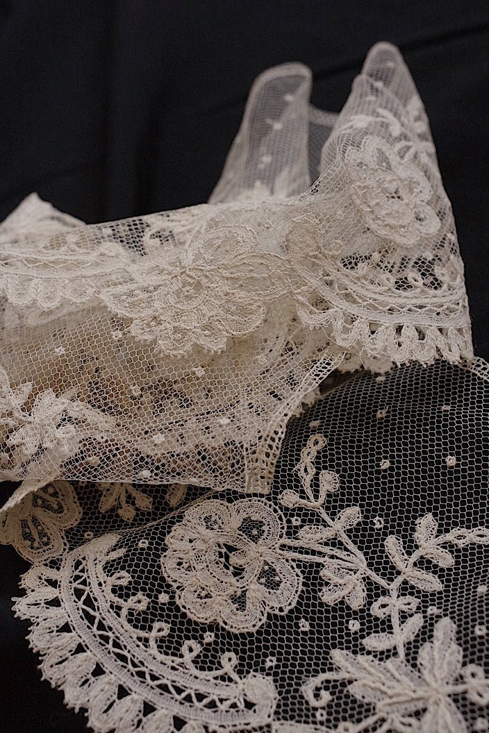 dentelle antique アンティークレース アプリカッションアングレテール 2枚