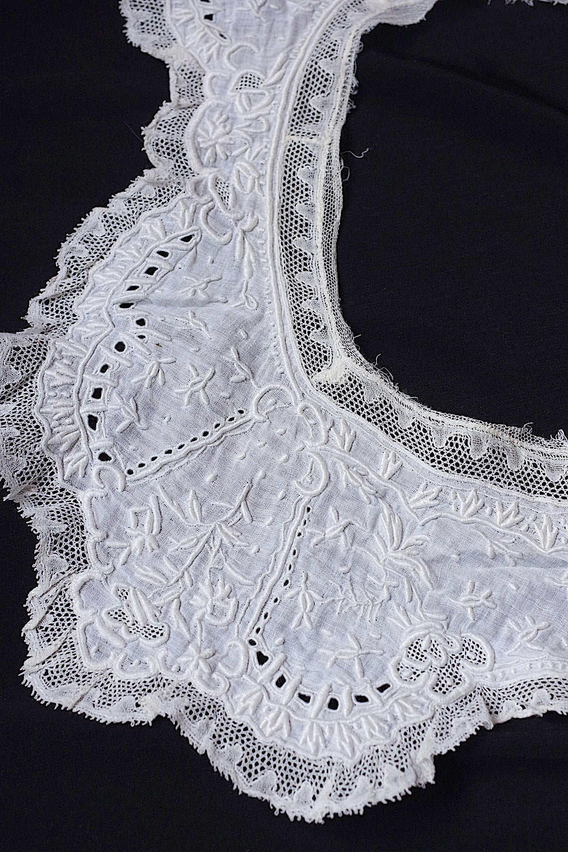 dentelle antique アンティークレースボネとえり bonnet et col