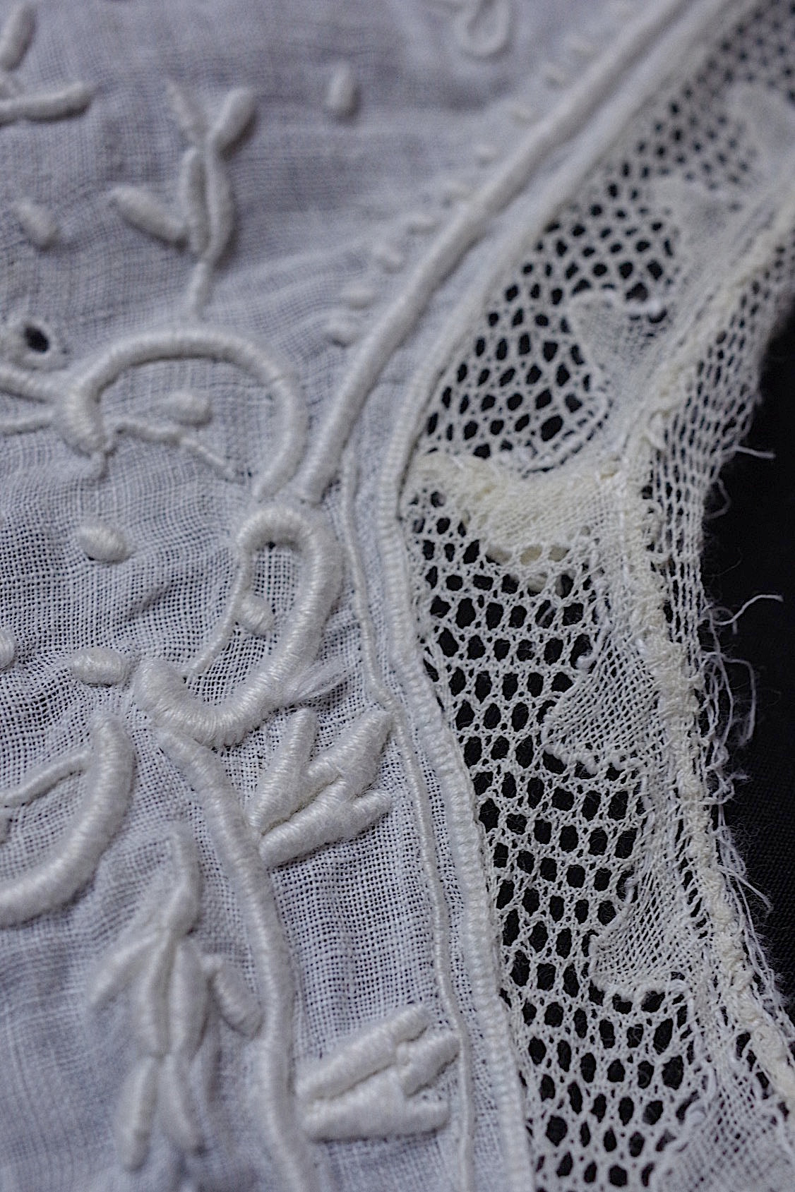 dentelle antique アンティークレースボネとえり bonnet et col