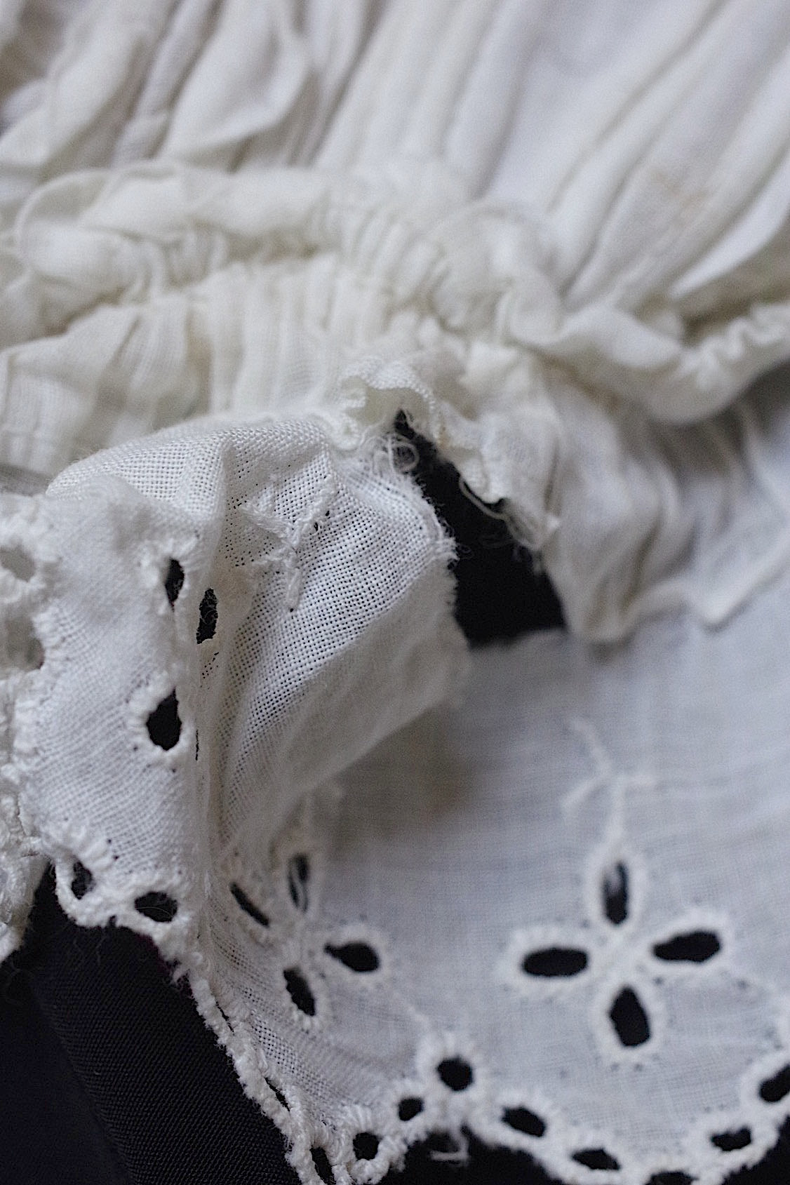 dentelle antique アンティークレースボネとえり bonnet et col