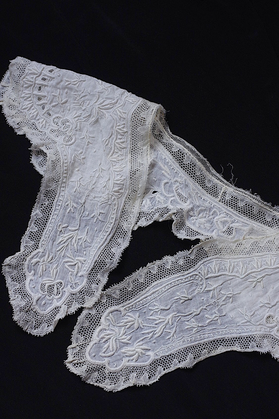 dentelle antique アンティークレースボネとえり bonnet et col