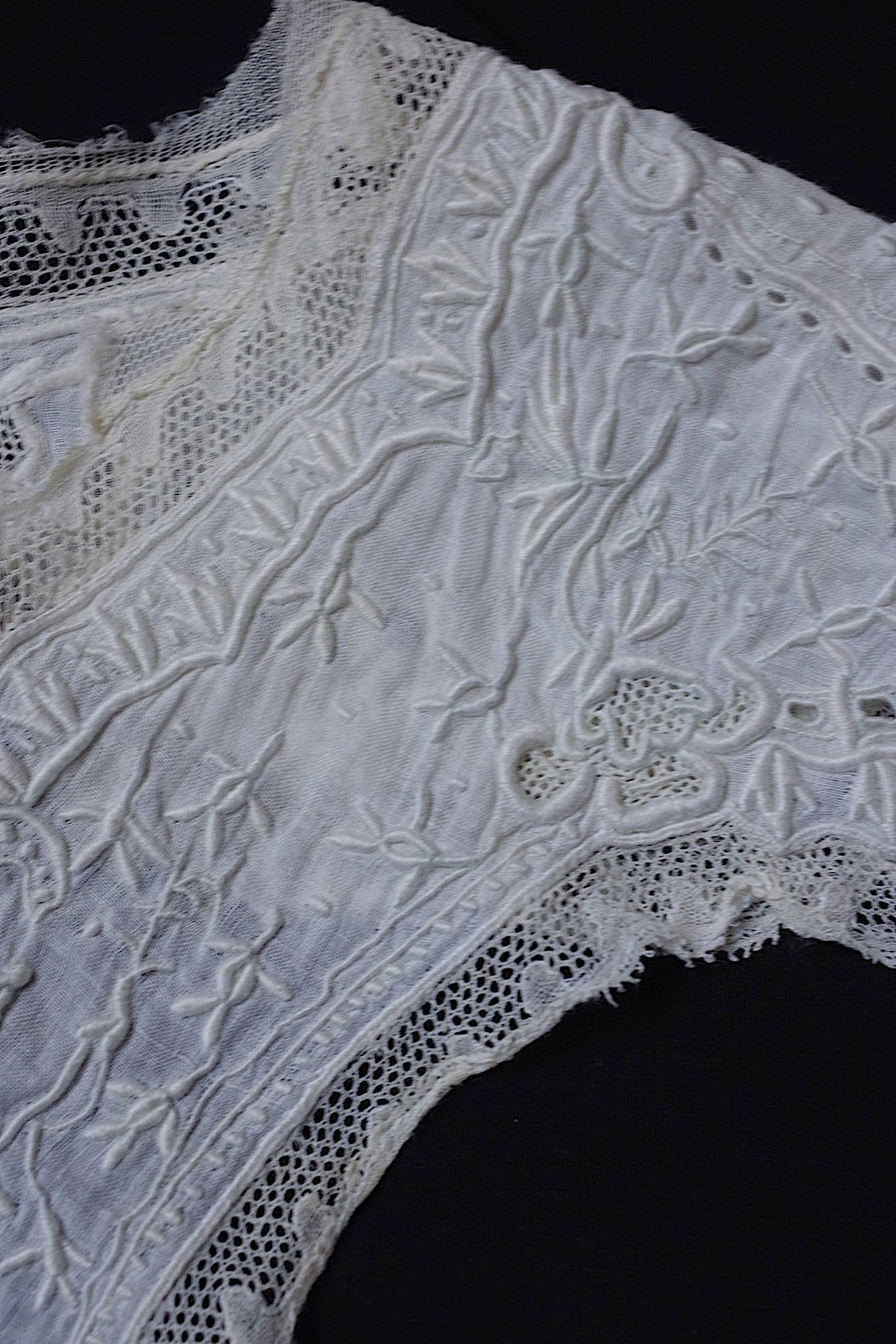 dentelle antique アンティークレースボネとえり bonnet et col
