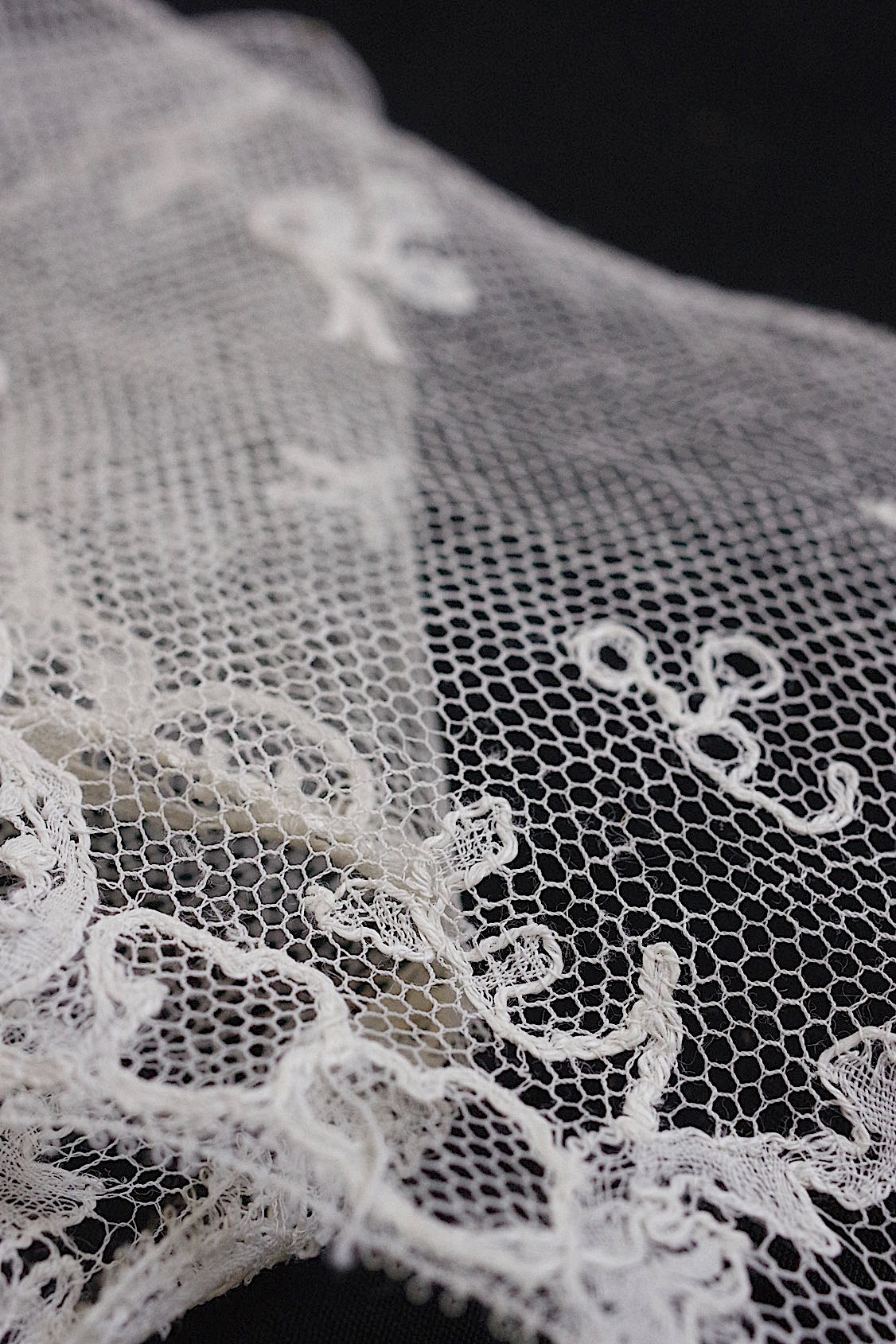 dentelle antique アンティークレース 123+123cm .FR a l'epoque