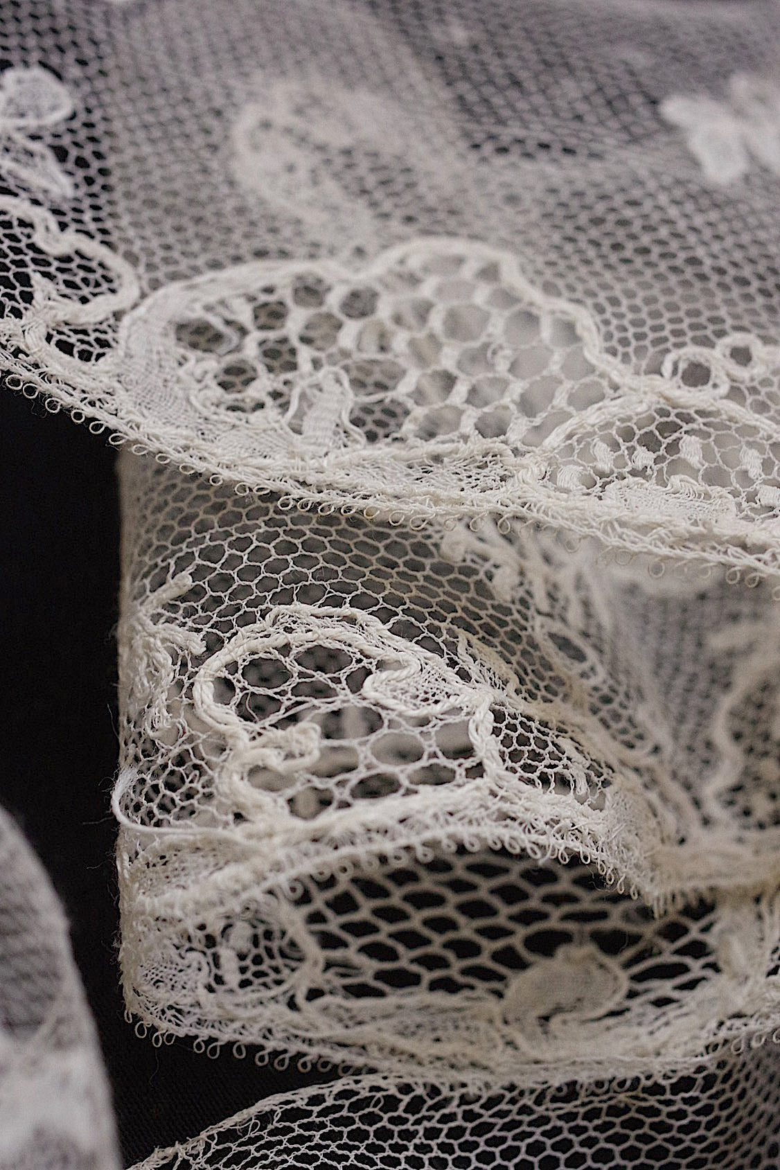 dentelle antique アンティークレース 123+123cm .FR a l'epoque