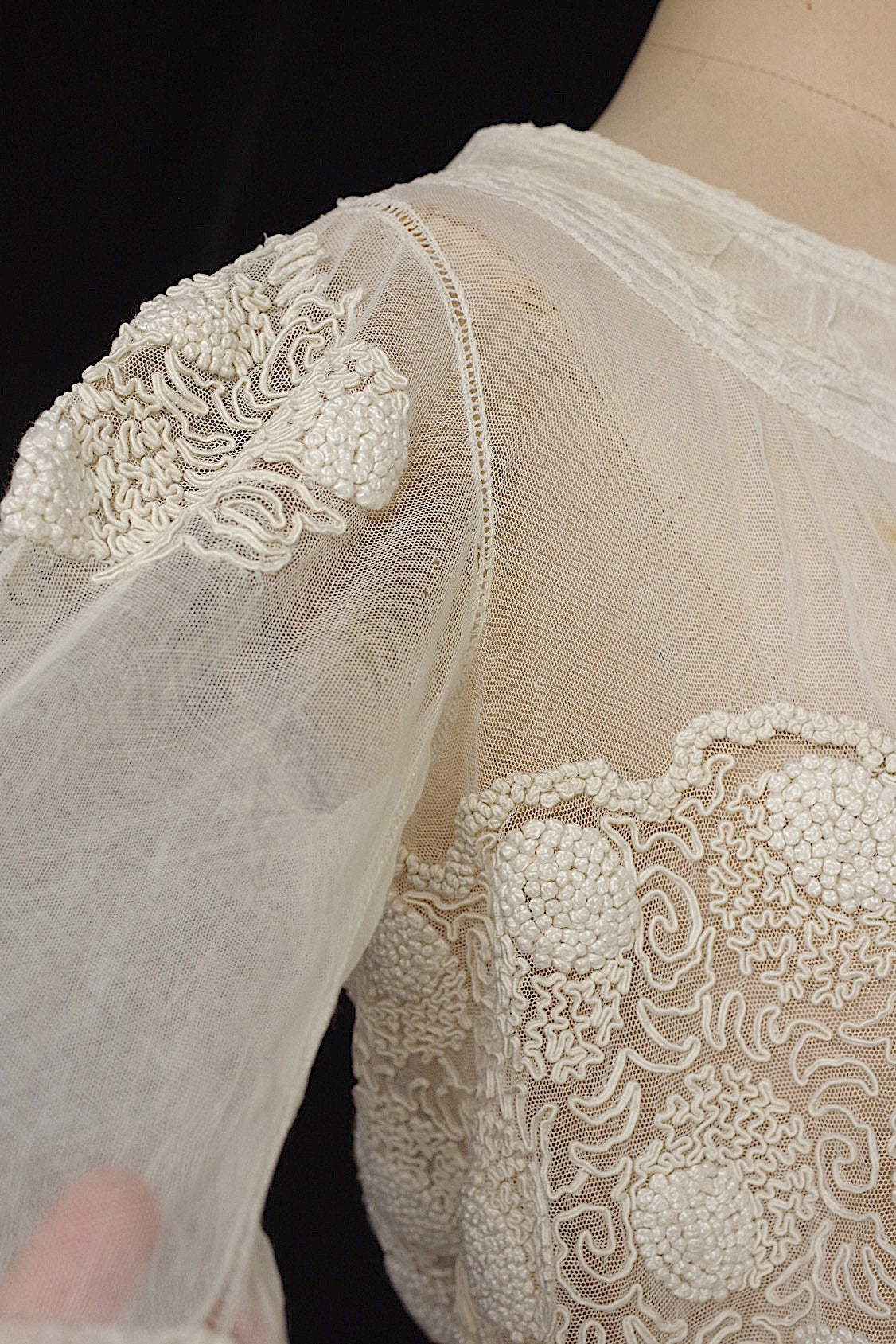 vêtement antique アンティークコットンブラウス5 .FR a l'epoque