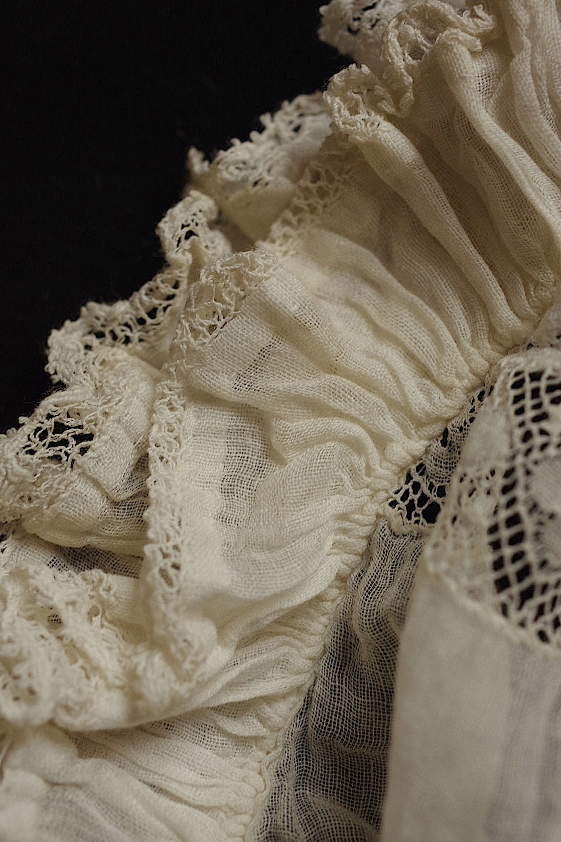 dentelle antique アンティークレース 刺繍 bonnet