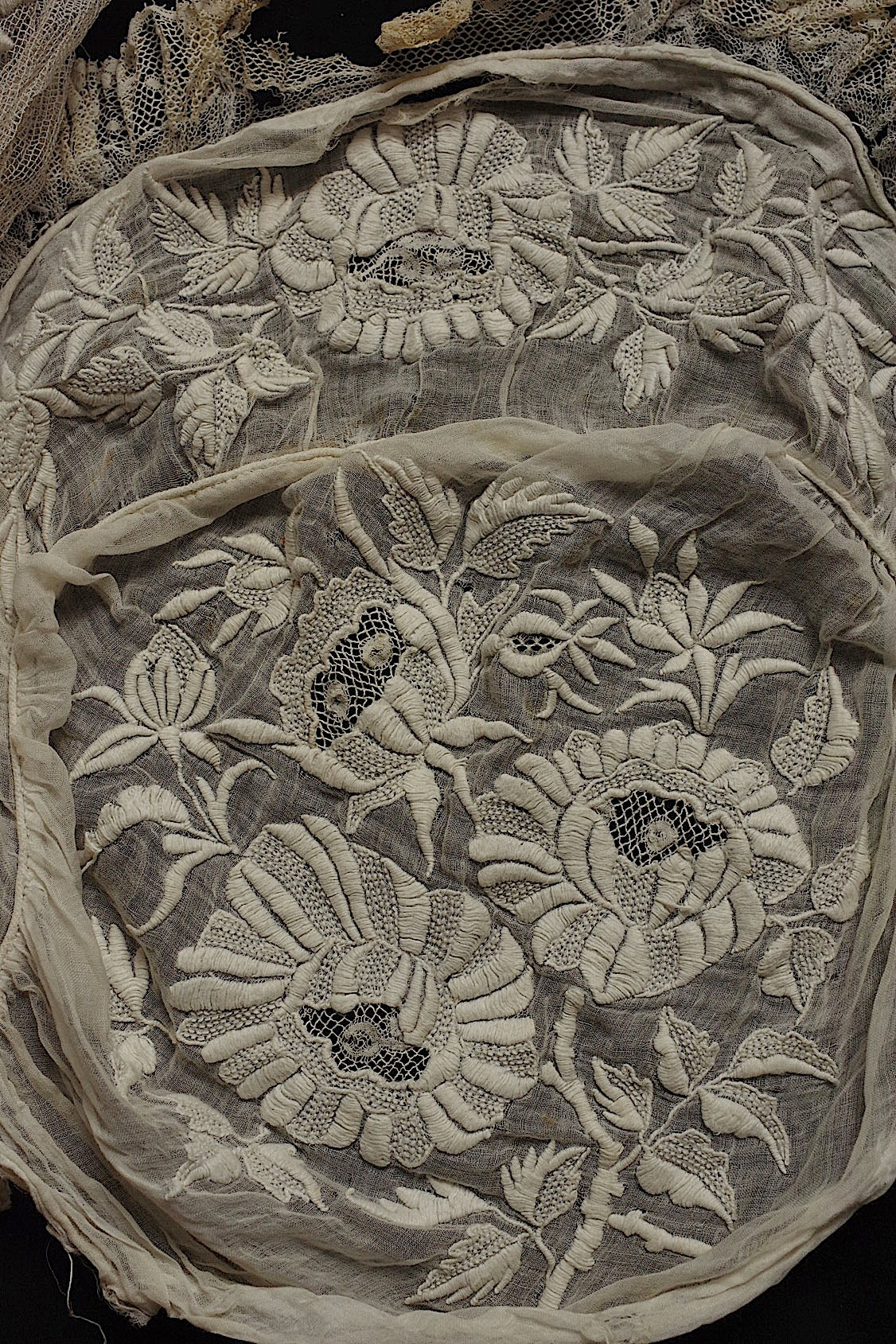dentelle antique アンティークレース 刺繍 bonnet
