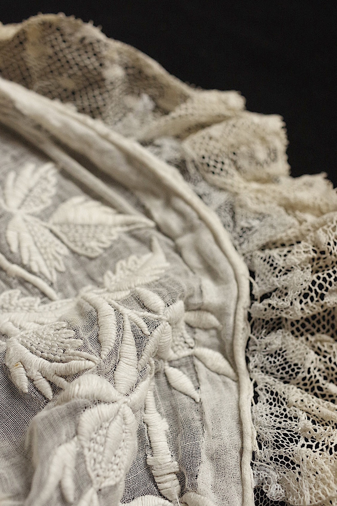 dentelle antique アンティークレース 刺繍 bonnet