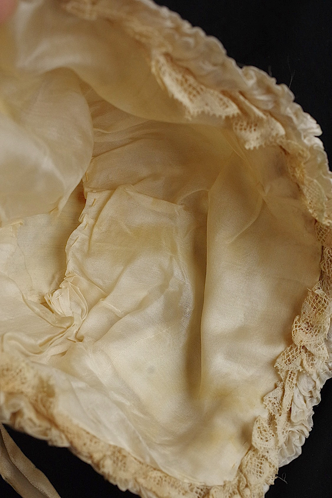dentelle antique アンティークレース bonnet ボネ 1 .FR a l'epoque