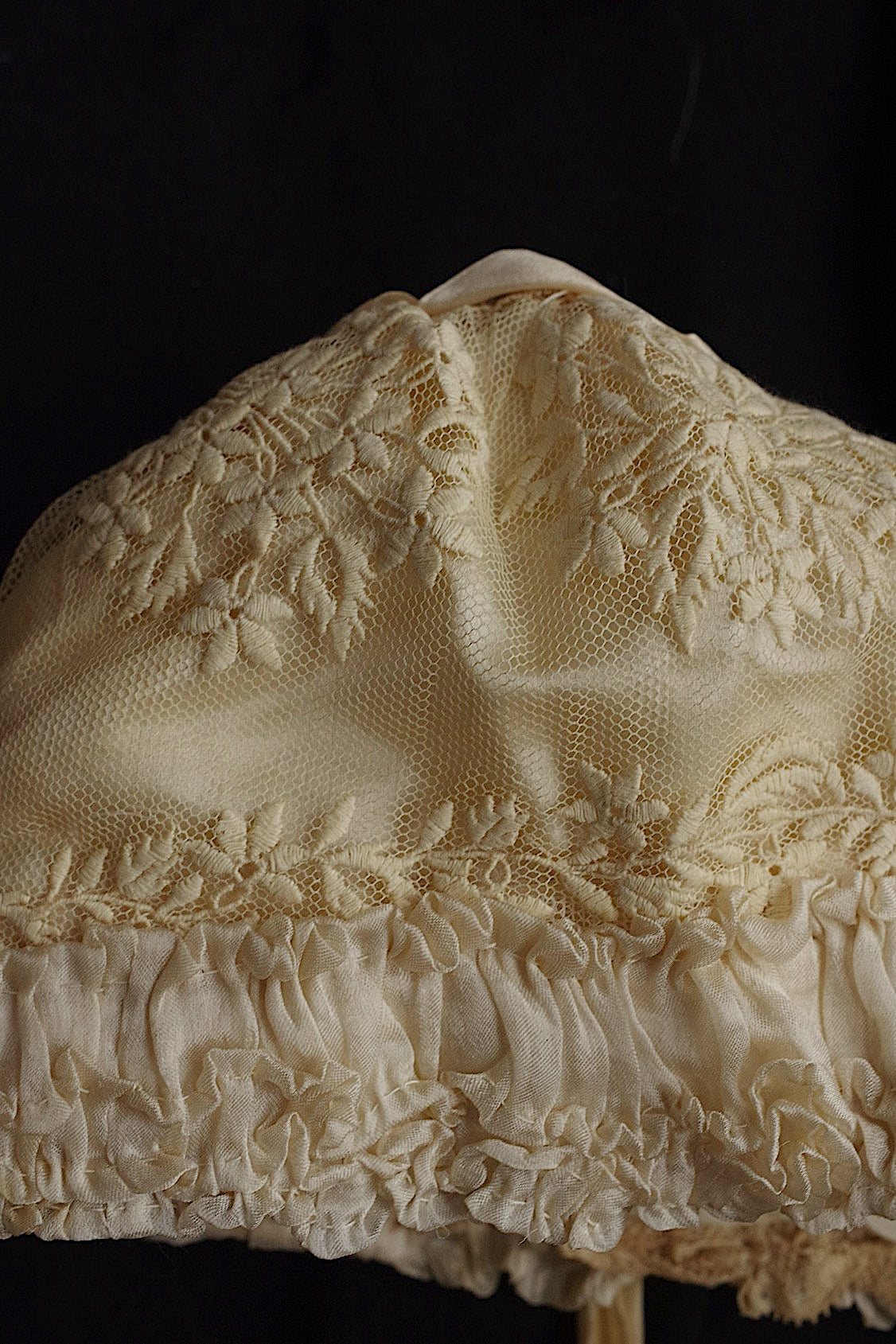 dentelle antique アンティークレース bonnet ボネ 1 .FR a l'epoque