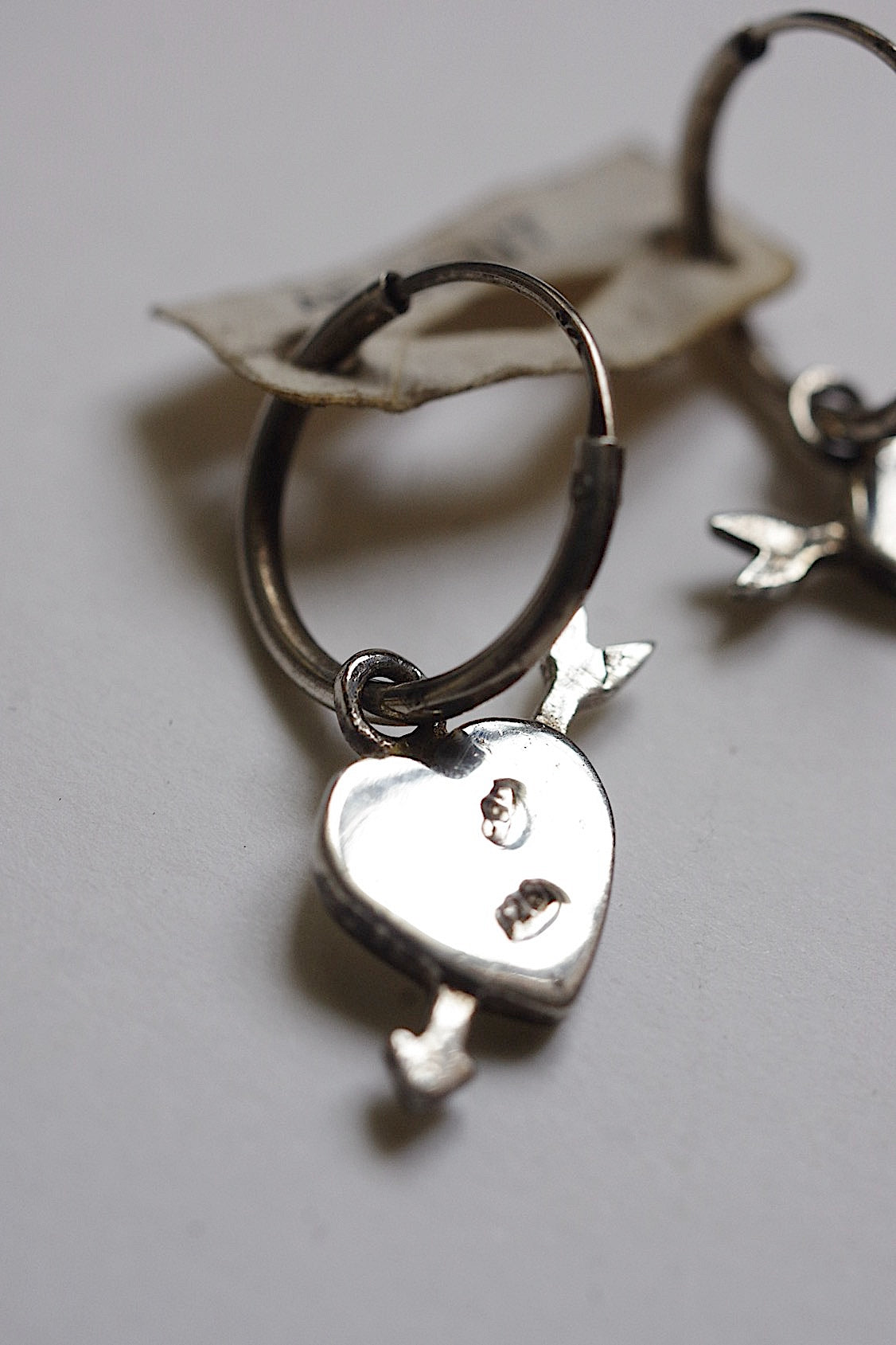 boucles d'oreilles vintage ヴィンテージシルバーピアス ハート .FR a l'epoque