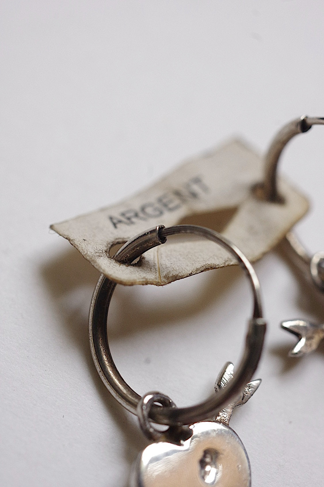 boucles d'oreilles vintage ヴィンテージシルバーピアス ハート .FR a l'epoque